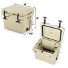 16 Quart 24-Can Capacity Portable Insulated Ice Cooler with 2 Cup Holders - Khaki